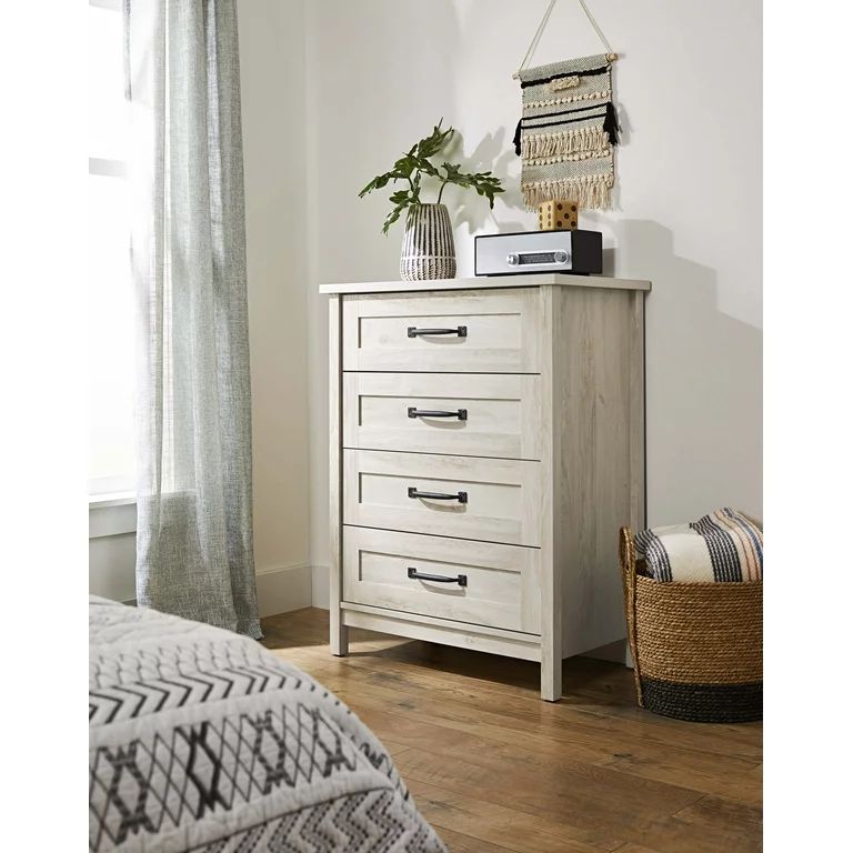 Better Homes & Gardens Modern Farmhouse 4-Drawer Chest, Rustic White Finish | Walmart (US)