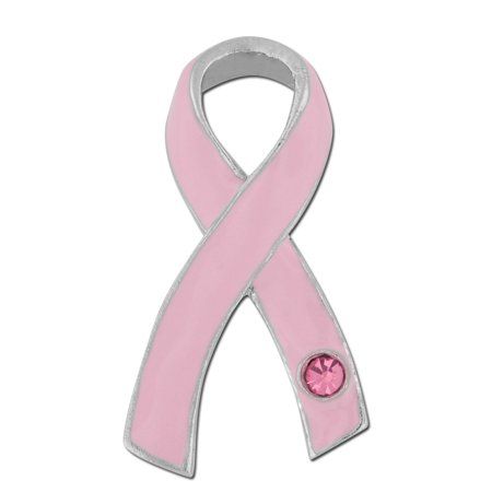 PinMart's Breast Cancer Pink Awareness Ribbon with Rhinestone Enamel Lapel Pin | Walmart (US)