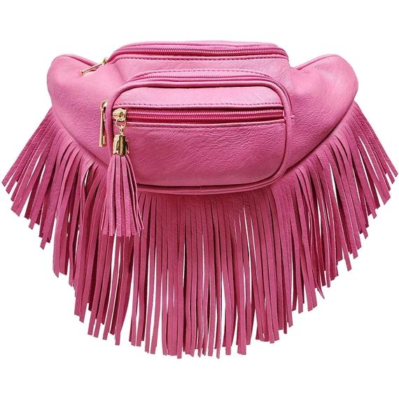 Boho Fringed Fanny Pack-fuschia-southwest Fringed Fanny Pack - Etsy | Etsy (US)