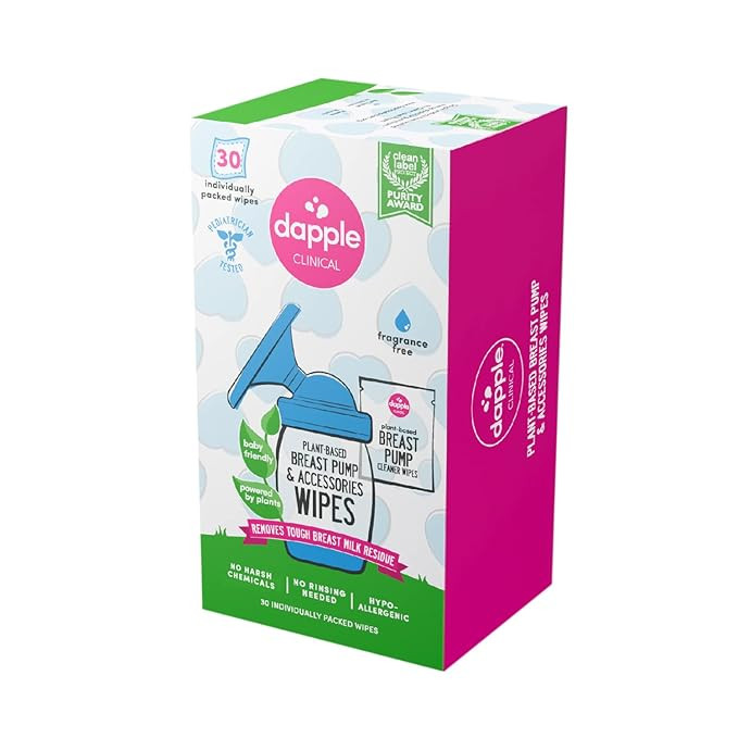 Breast Pump Cleaner Wipes by DAPPLE Baby, Fragrance-Free, Hypoallergenic, Plant-Based, 30 Count (... | Amazon (US)