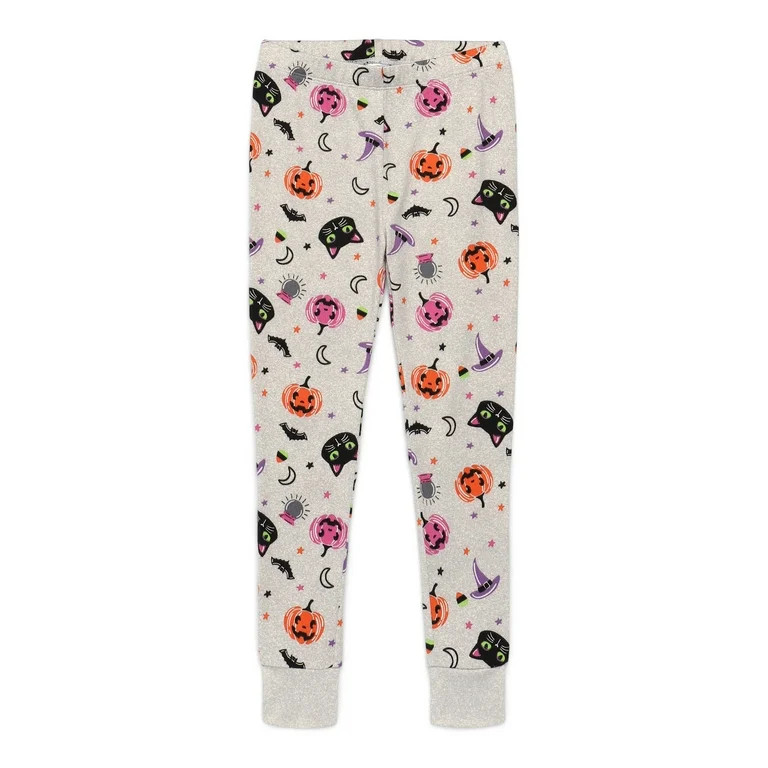 Halloween Girls Long Sleeve Top and Pants Tight Fit Sleep Set from Way to Celebrate, 2-Piece, Siz... | Walmart (US)