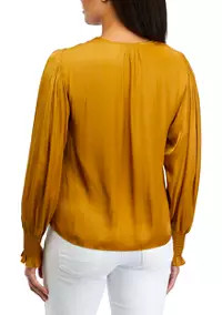 Philosophy Women's Lantern Sleeve Smocked Shoulder Blouse | Belk