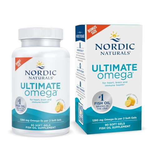 Nordic Naturals Ultimate Omega, Lemon Flavor - 90 Soft Gels - 1280 mg Omega-3 - High-Potency Omega-3 Fish Oil Supplement with EPA & DHA - Promotes Brain & Heart Health - Non-GMO - 45 Servings | Amazon (US)