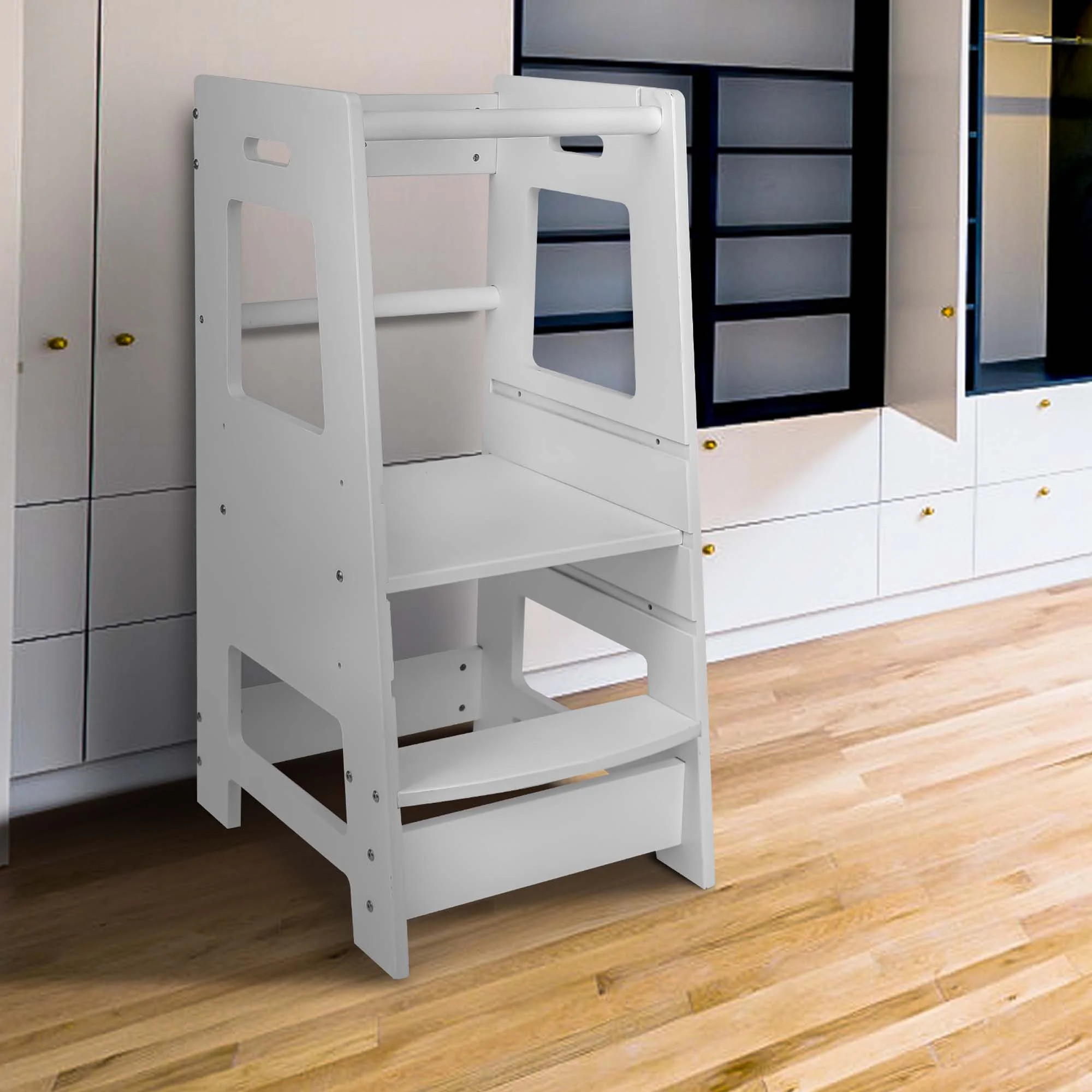 Isabelle & Max™ Alexssa Adjustable Wood Kitchen Step Stool Kid Helper Stool | Wayfair | Wayfair North America