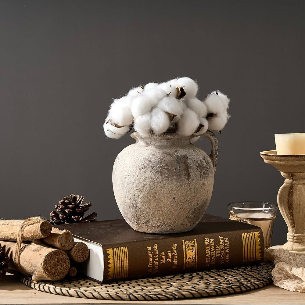 Antique Terracotta Vase with Handle, 5.6 Inch Farmhouse Ceramic Vase Boho Decor Decorative Vase, ... | Amazon (CA)