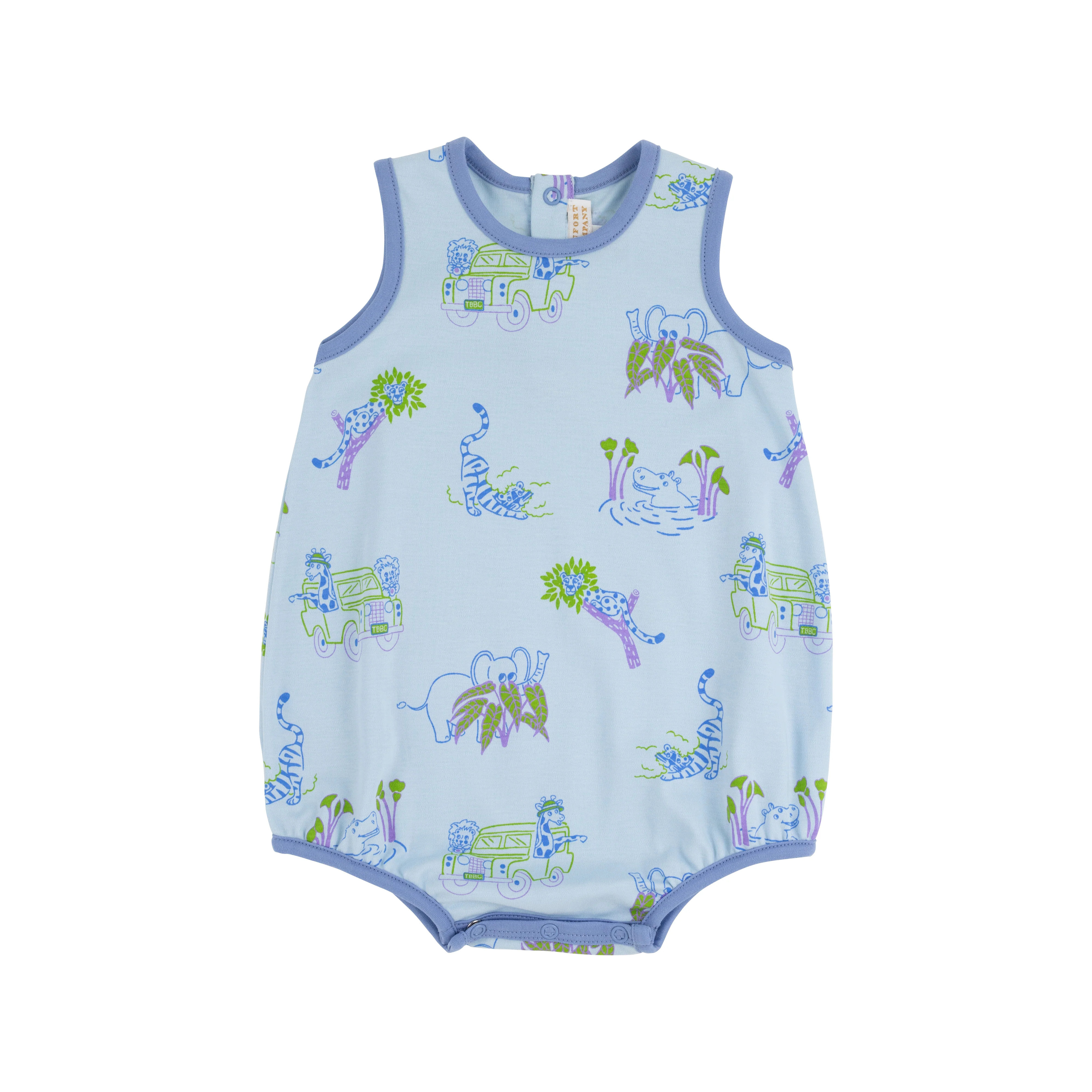 Patton Play Bubble - Miller's Silly Safari with Park City Periwinkle | The Beaufort Bonnet Company