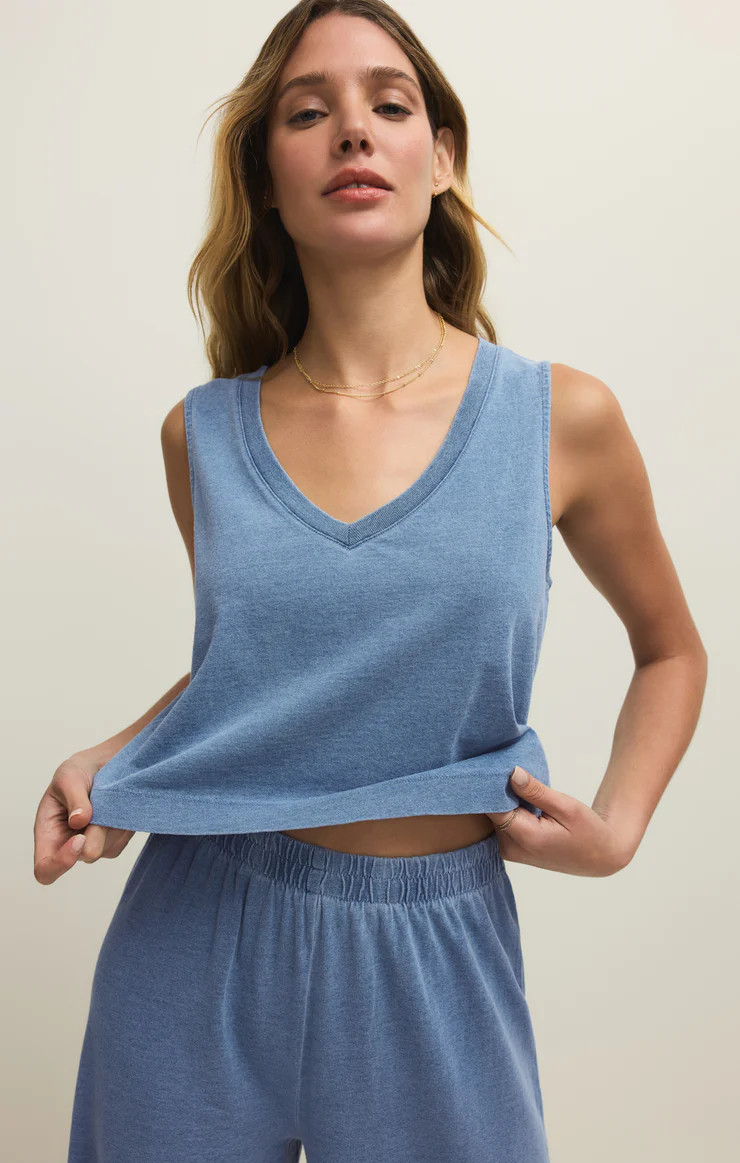 Sloane V-Neck Jersey Denim Tank | Z Supply