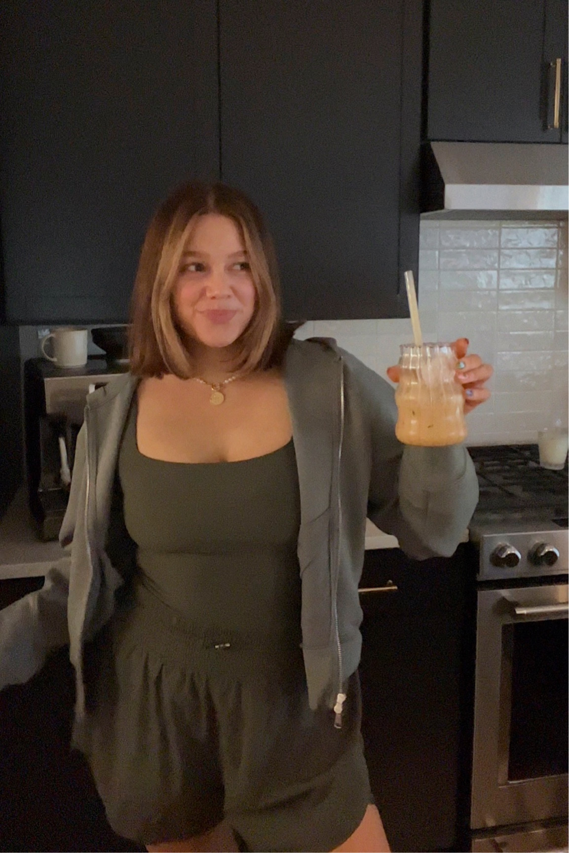 15% off all YPB @abercrombie right now plus extra 15% off with DENIMAF - wearing a M in jacket + size up in onesie!!  Sneakers true to size. Necklace code BRE20