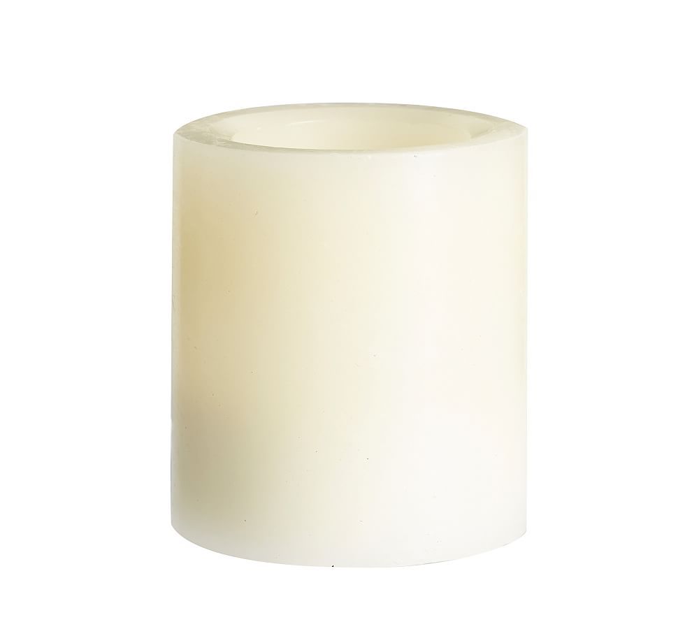 Standard Flameless Wax Pillar Candles - Ivory | Pottery Barn (US)