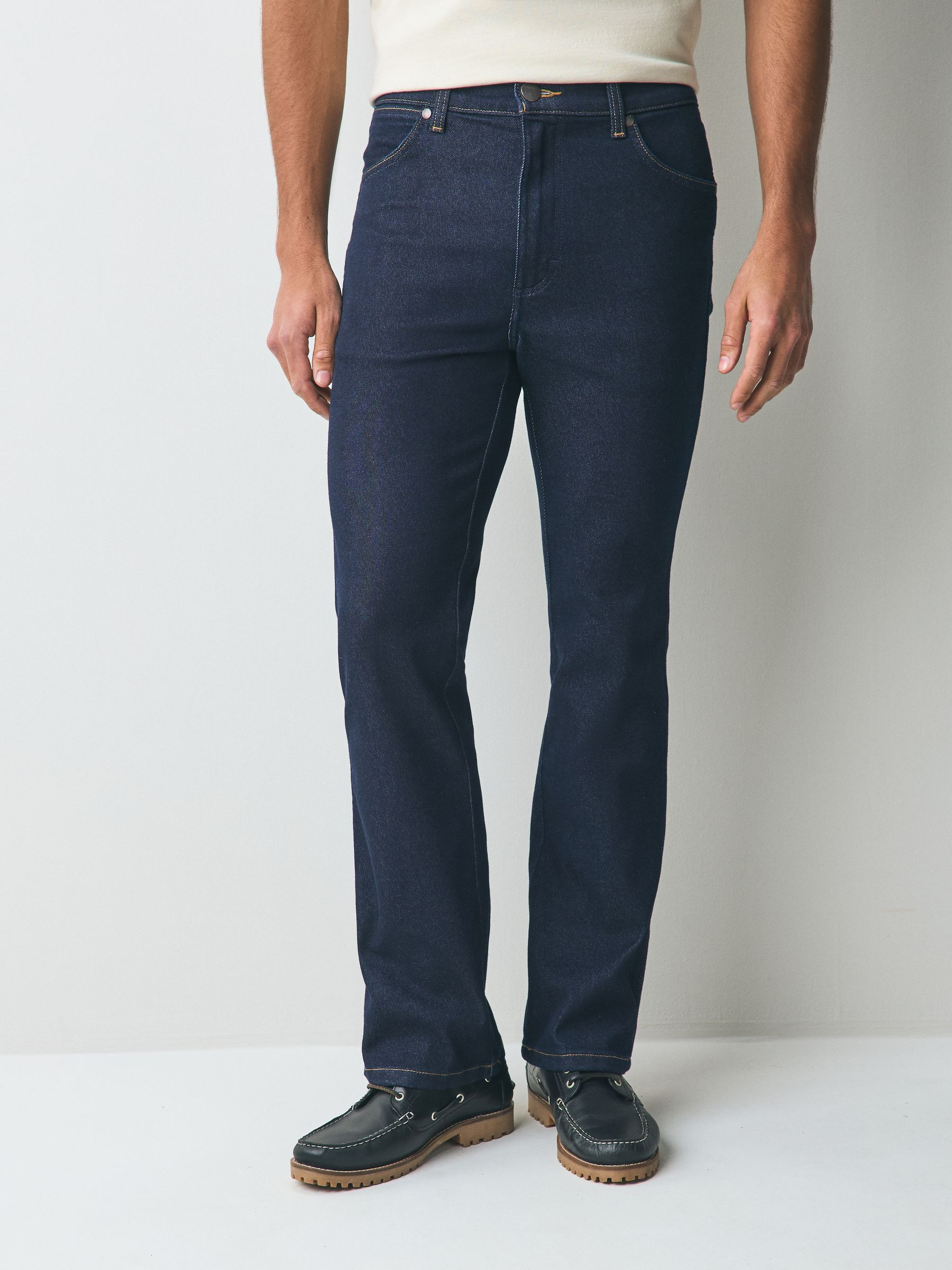 Wrangler Wrangler Blue Navy Wrancher Bootcut Jeans | Next US