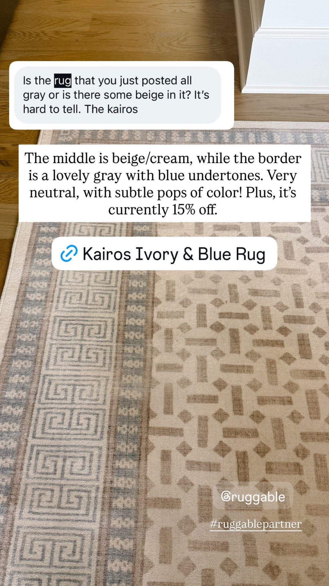 The middle is beige/cream, while the border is a lovely gray with blue undertones. Very neutral, with subtle pops of color! Plus, it’s currently 15% off.

#LTKSaleAlert #LTKHome #LTKSeasonal