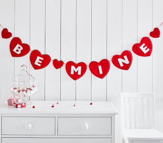 "Be Mine " Heart Garland | Pottery Barn Kids