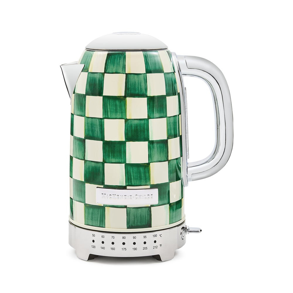 Emerald Check Electric Kettle | MacKenzie-Childs