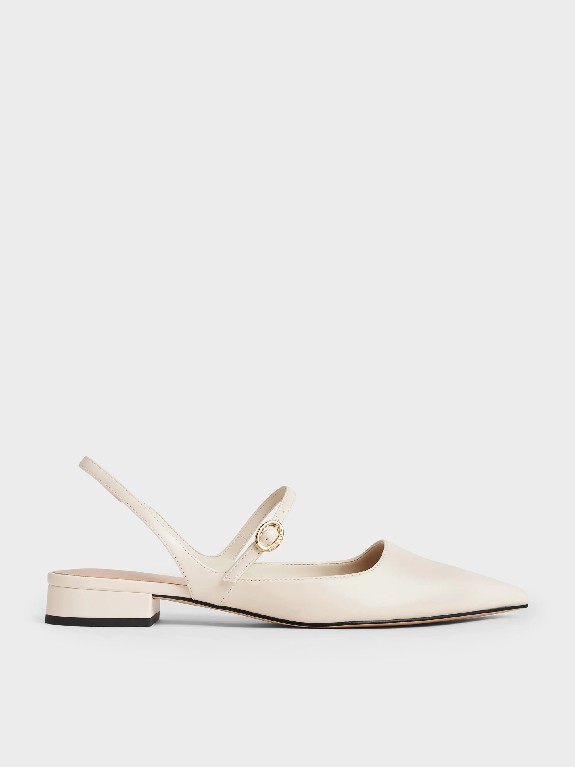 Chalk Roxane Slingback Mary Jane Flats | CHARLES & KEITH | Charles & Keith US