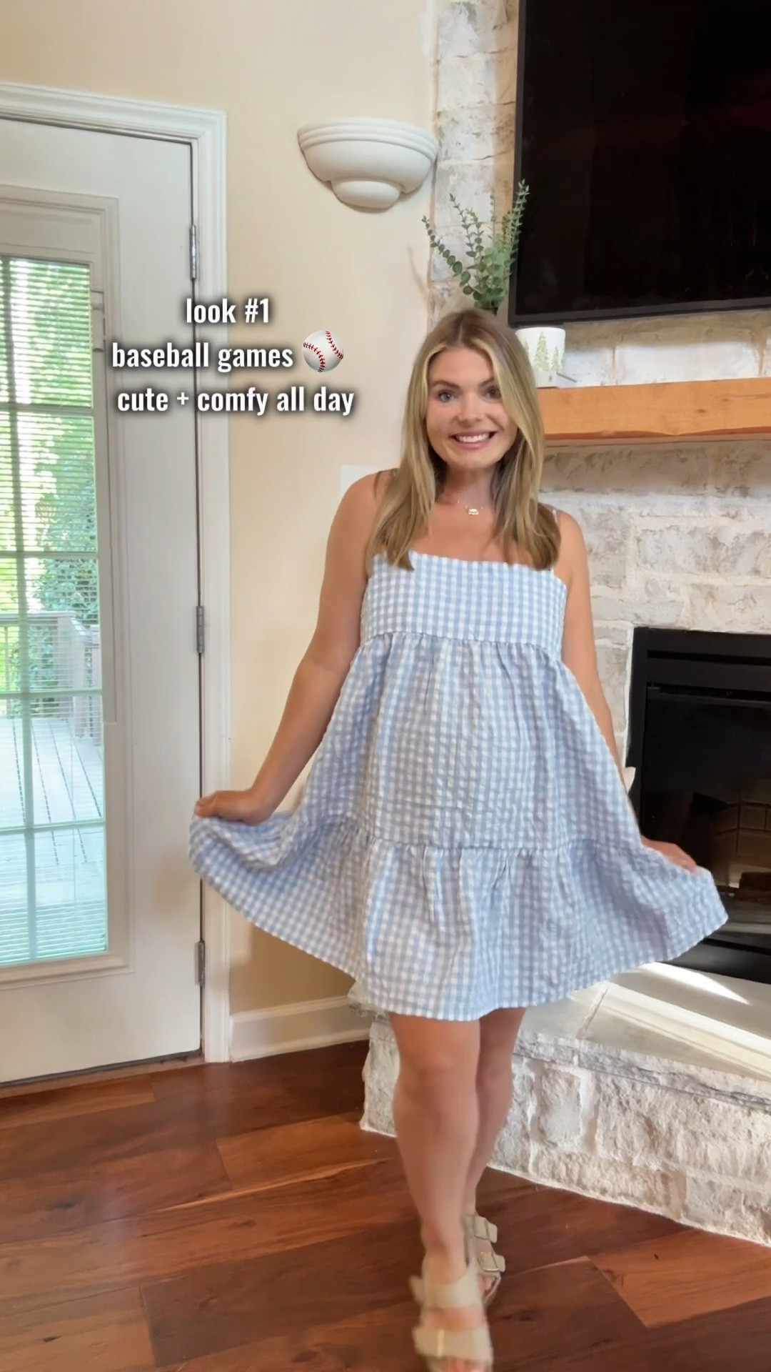 Amazon picks 
Blue gingham dress, babydoll dress, above knee, bump friendly 

Fleece jacket FP look alike, color block pullover, sweater 

Striped two piece set, shorts and short sleeve shirt with zipper collar
Neutral 


Summer, spring, outfit inspo, on sale 

#LTKSaleAlert #LTKPetite #LTKBump