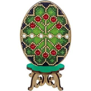 Wonderland Crafts Beaded Green Easter Egg Cross Stitch on Wood Kit | 2.56" x 4.53" | Michaels® | Michaels Stores
