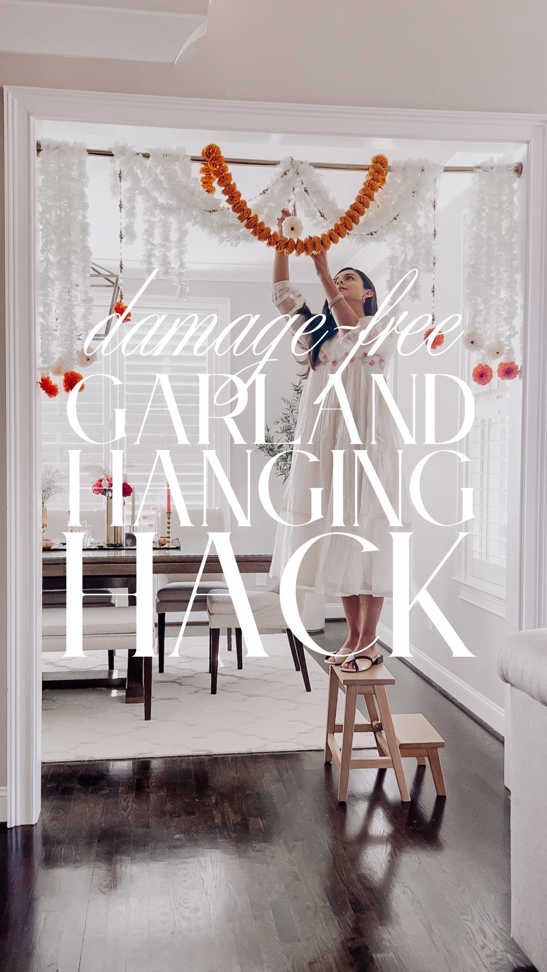 Okay, you’re gonna want to SAVE this one 👀👇

The easiest way to hang garlands without damaging your walls! 🙌 

Every year I say I’ll keep decor simple… and every year I get carried away thinking about the memories we’ll make. But THIS trick? It actually does keep things simple — no nail, no hooks, no chipped paint, and no damage to your walls! 

Here’s the hack: use a tension shower curtain rod to hang your garlands, lights, banners — whatever you’re decorating with.

Garlands: a mix of Amazon, ones I’ve collected over the years from India, and @thediwali_shop! 

Just twist to fit your space, layer your decor right over the rod, and voila! Instant magic with ZERO wall damage. 

Setup was so quick and cleanup? Even faster.

📌 Save this for - christmas, birthdays, or any seasonal decor. Trust me — once you try it, you’ll come back to it every year.
👇 Tag a friend who needs this!

.
.
.
#holidayhacks #homedecorideas #diwalidecor #diwalipartyideas #photobackdropideas #christmasdecorating #easydecorating #momhacks #rentalfriendlydecor #christmasathome #garlandhack
Damage-Free Garland Hanging Hack | Diwali Decor | Photo Backdrop Idea | Holiday Decor | Garland Hack | Party Decor | Christmas Garlands | Seasonal Decor | Party Tips | Hosting Ideas | Easy Holiday Decor | DIY Diwali 


#LTKKids #LTKParties #LTKSeasonal