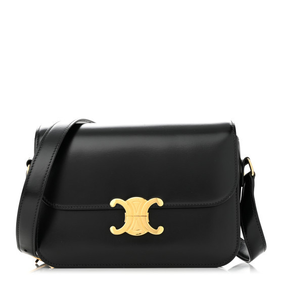 Shiny Calfskin Medium Triomphe Black | FASHIONPHILE (US)