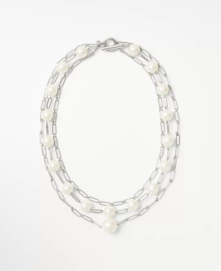 Pearlized Layered Statement Necklace | Ann Taylor (US)