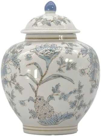 Galt International White & Light Blue Floral Chinoiserie Ginger Jar 10" with Lid - Ginger Jar, Te... | Amazon (US)