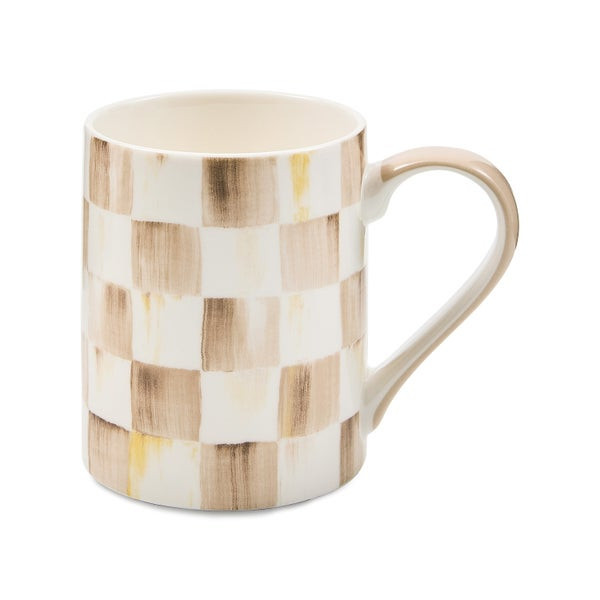 MacKenzie-Childs Mocha Check Porcelain Mug | MacKenzie-Childs