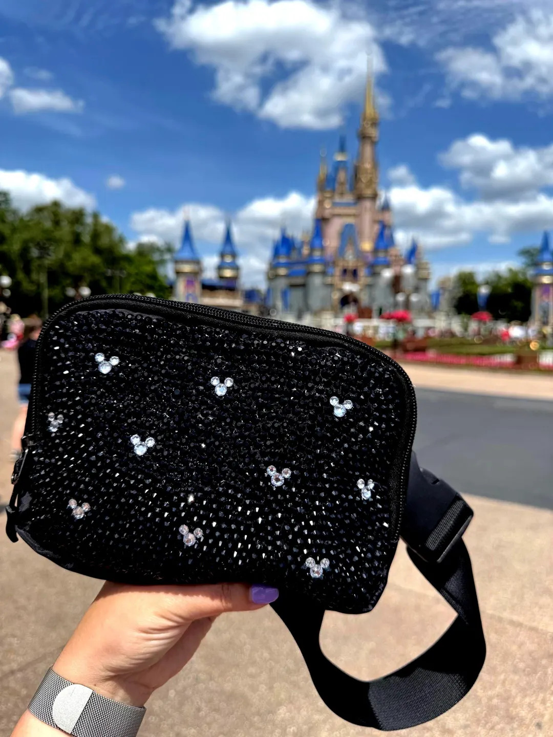 Sparkly Black Crystal Bag – Silver Mouse Ears Purse, Disney Park Outfit Essential | Etsy (Global)