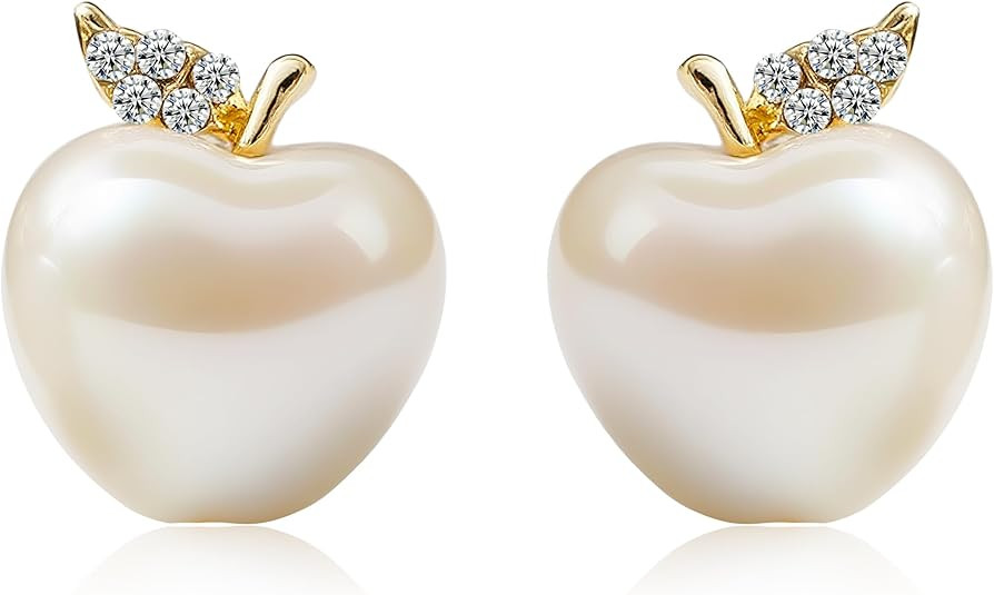 Teacher Earrings Appreciation Gifts Pearl Apple Book Drop Earrings Teacher Outfits for Women Grad... | Amazon (US)