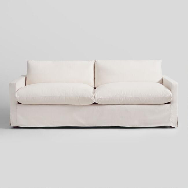 Ivory Feather Filled Brynn Sofa | World Market