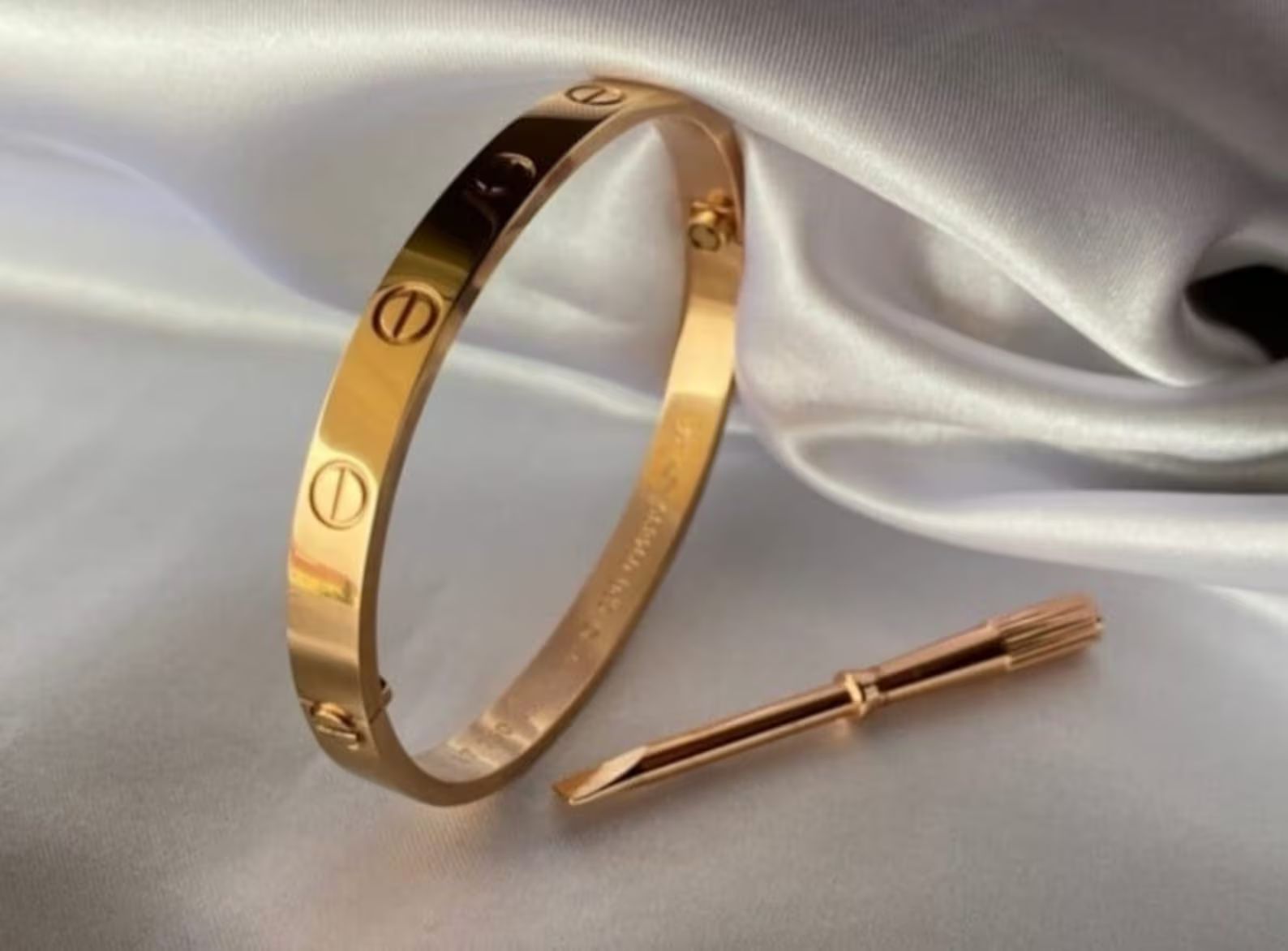 Gold Plated Love Bracelet Stainless Steel Screw Bracelet | Etsy | Etsy (US)