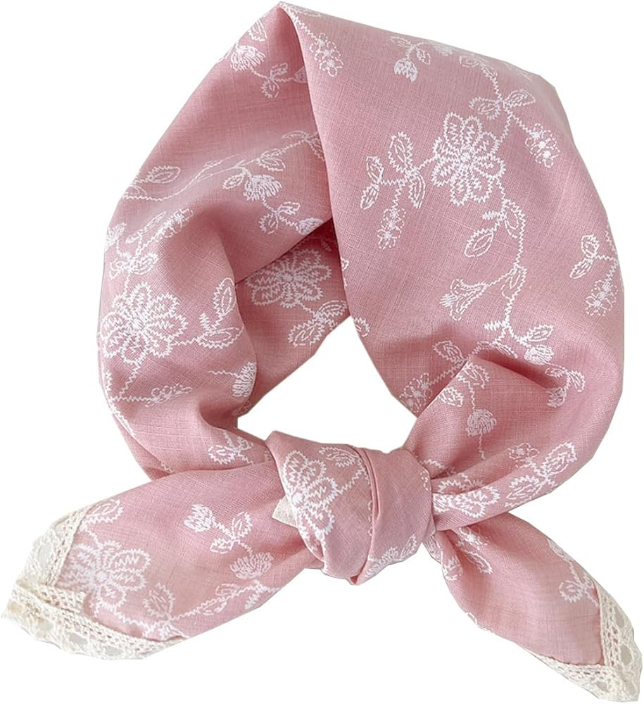 Soft Cotton Like Lace Bandana Headband, Head Wrap, Protective Coverage, Hair Neck Scarf for Women... | Amazon (US)