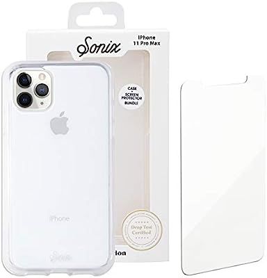 Sonix Clear Case for iPhone 11 Pro Max and Tempered Glass Screen Protector [Military Drop Test Ce... | Amazon (US)