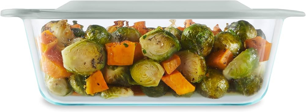 Pyrex Deep Glass Baking Dish with Plastic Lid, Deep Casserole Dish, Glass Food Container, Oven, F... | Amazon (US)