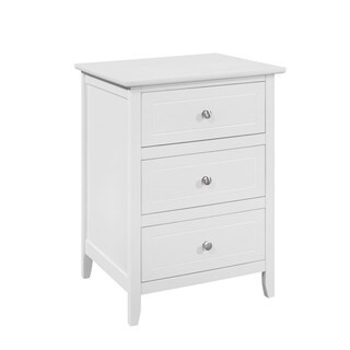 Glory Furniture Daniel 3-drawer Wooden Nightstand - White | Bed Bath & Beyond