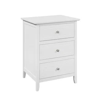 Glory Furniture Daniel 3-drawer Wooden Nightstand - White | Bed Bath & Beyond