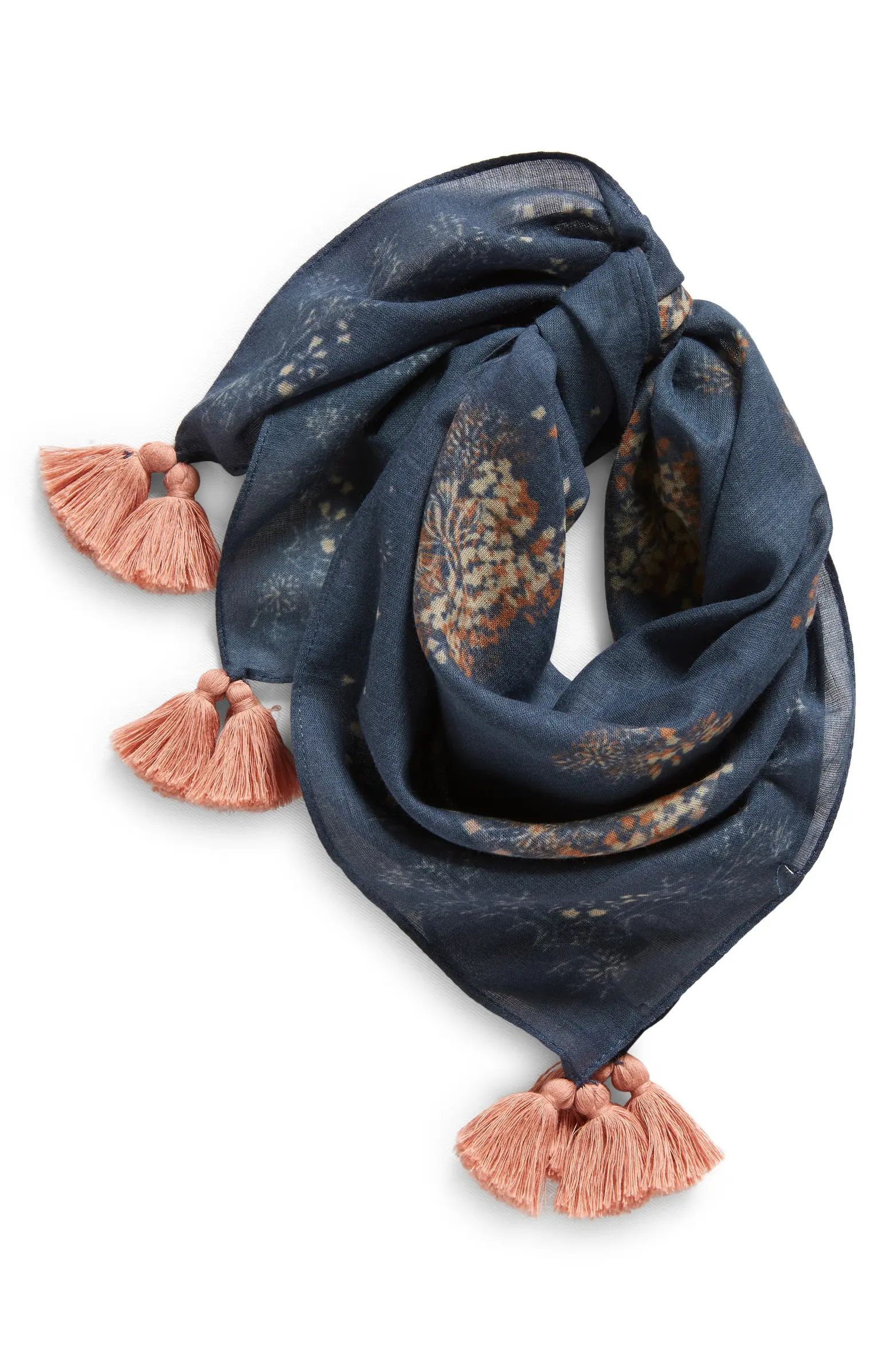 Print Square Scarf with Tassels | Nordstrom