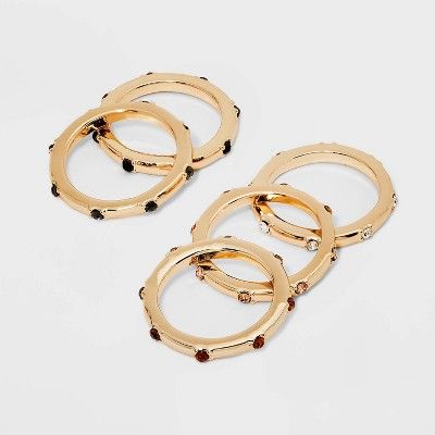 Stacking Stones Ring Set 5pc - A New Day™ Gold | Target