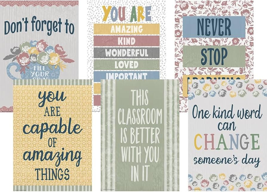 Teacher Created Resources Classroom Cottage Poster Set (6) | Amazon (US)