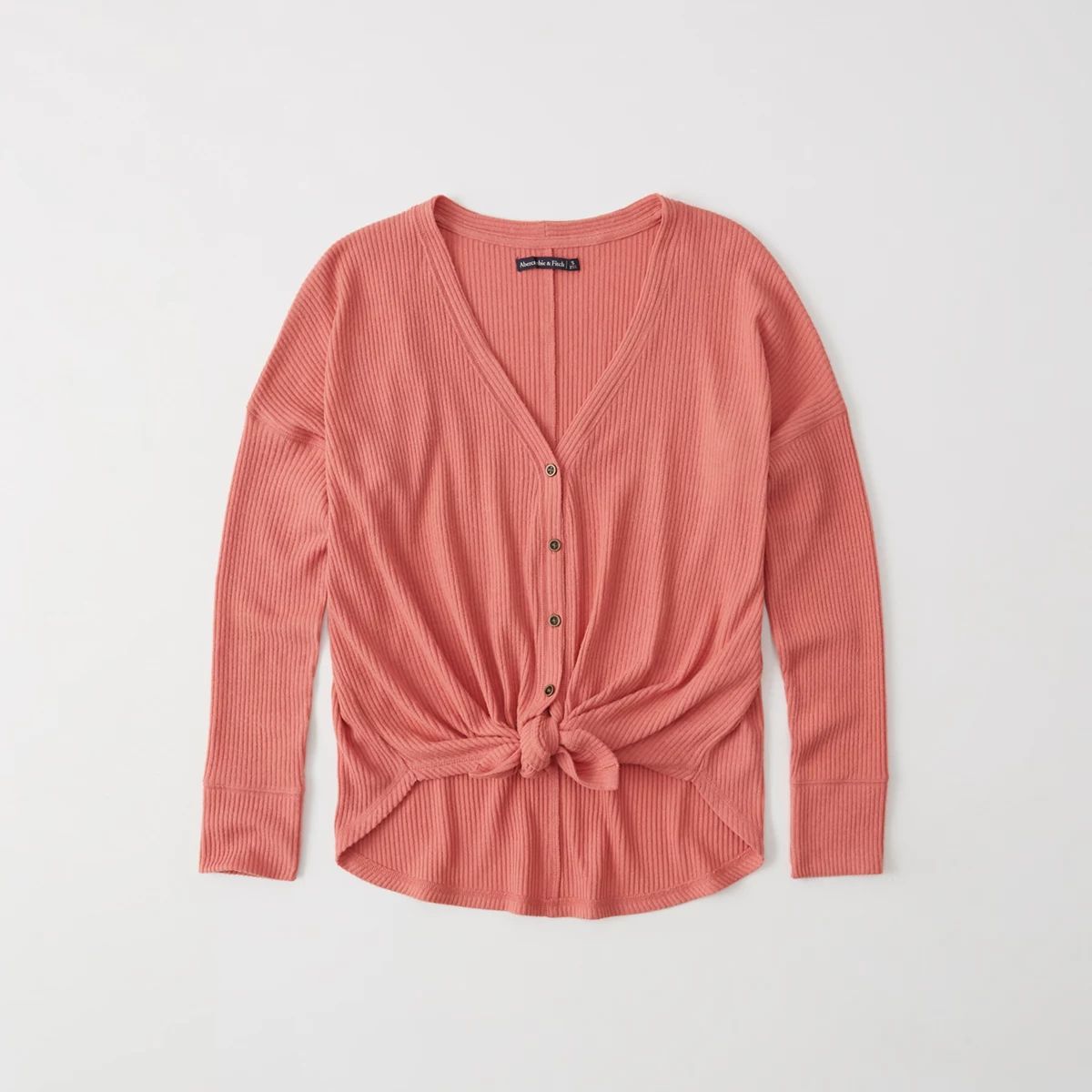 Tie-Front Button-Up Top | Abercrombie & Fitch US & UK