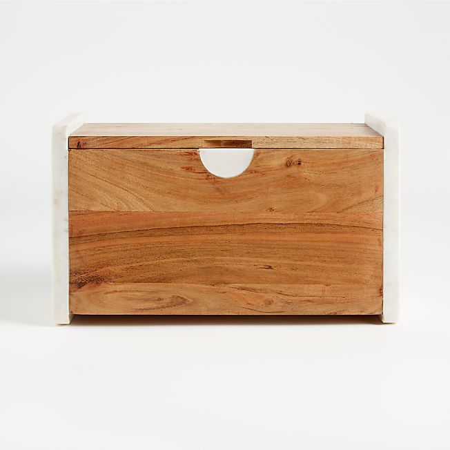 Rima Acacia Marble Bread Box + Reviews | Crate & Barrel | Crate & Barrel
