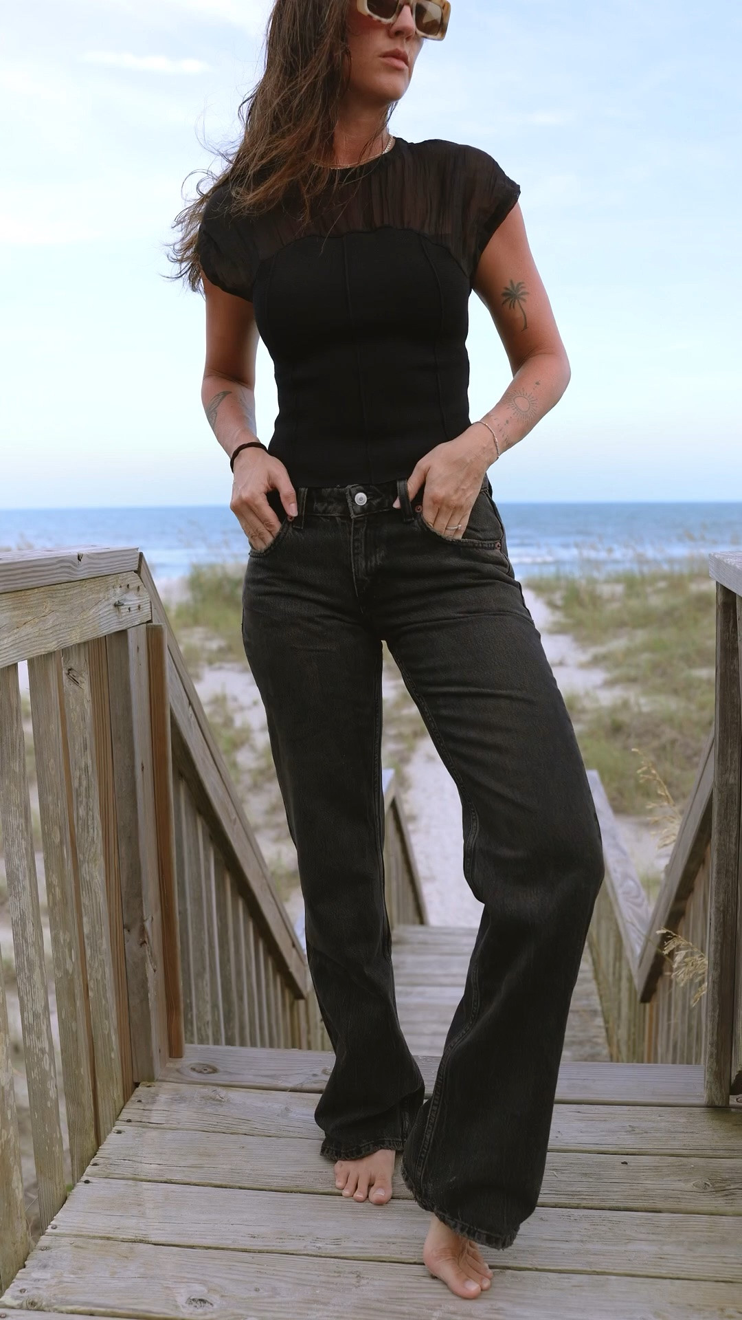 Lower rise black denim. Wearing the 27” jeans and small top

#LTKSaleAlert #LTKSeasonal