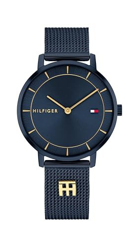 Tommy Hilfiger Women's Slim Quartz Watch, Stainless Steel Mesh Bracelet, Water Resistant 3 ATM, Elegant Minimal Design, Gift for Her, 35mm | Amazon (US)