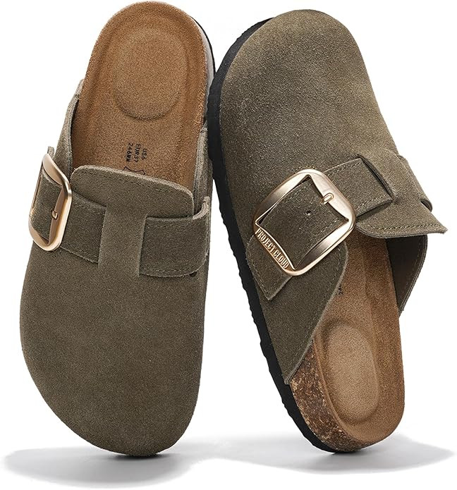 Project Cloud Genuine Leather Clogs for Women Shoes - Memory Foam Insole, Non-Slip & Natural Cork... | Amazon (US)