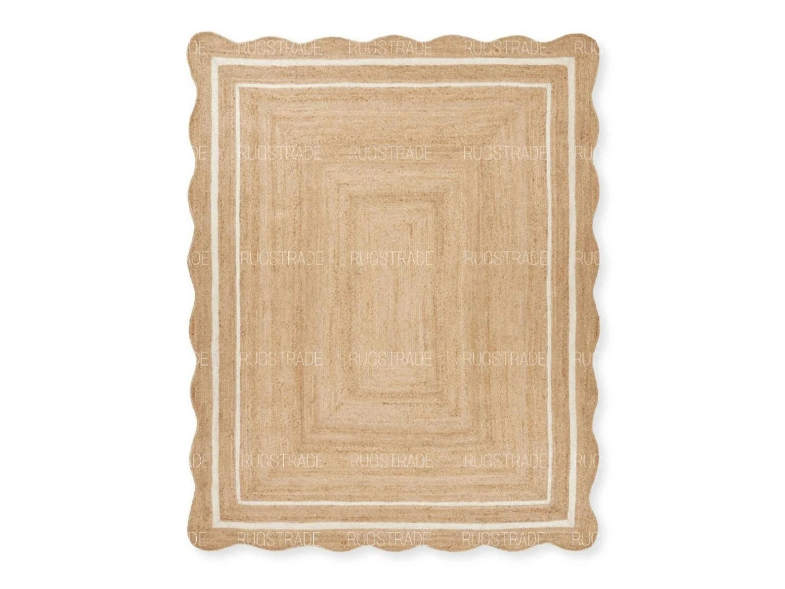 Jute Rug- Scalloped Rug, Jute Scalloped Rug, Bohemian Scallop Rug, Natural Jute Area Rug, Jute Ru... | Etsy (US)