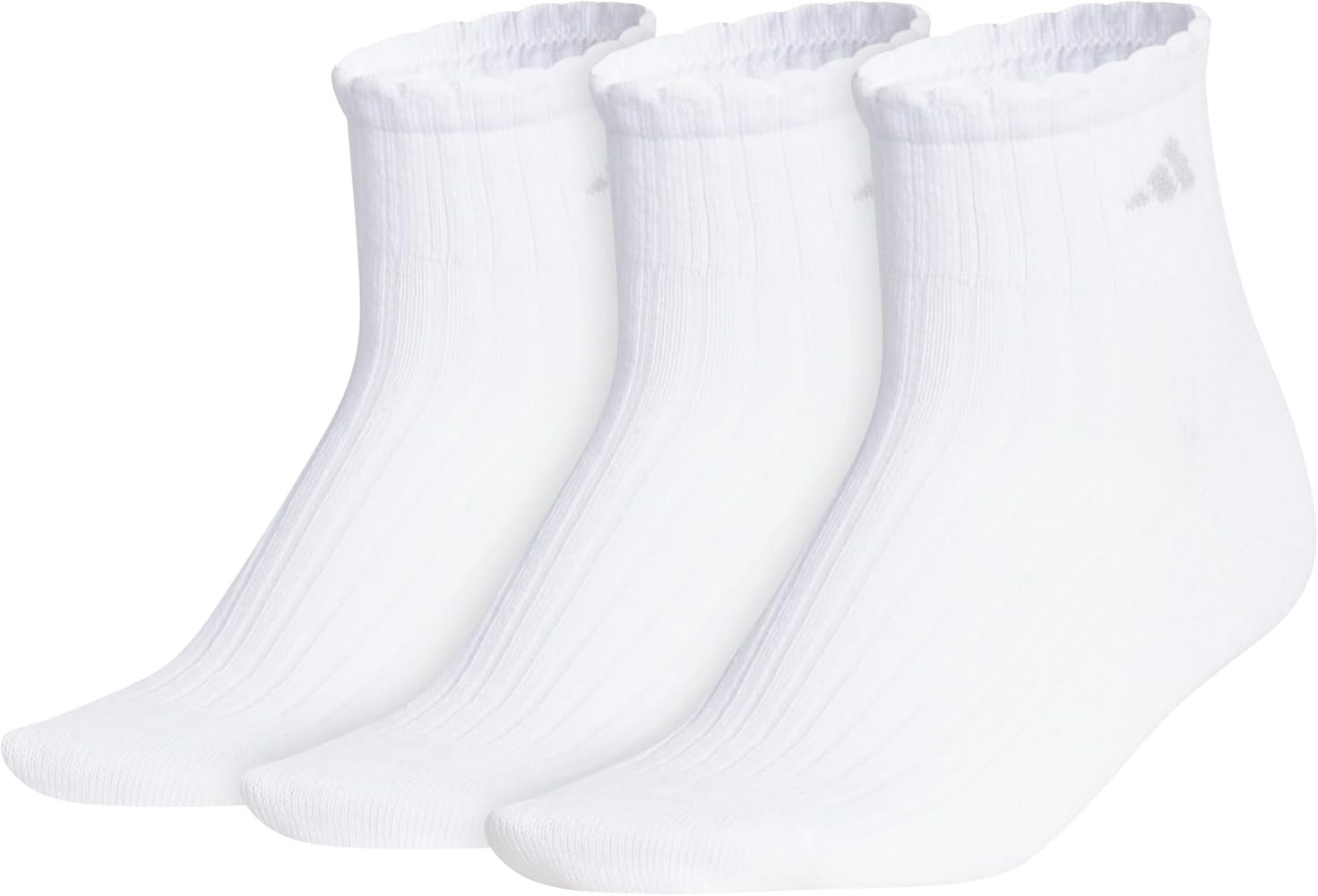 adidas womens Women's Sport Fashion 3-pack Quarter Ruffle Ankle Sock for Women Low Cut | Amazon (US)
