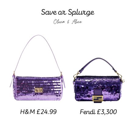Who doesn’t love a designer piece, but it’s also really exciting to find a high street item that is a more affordable price point! Bringing you some of our favourite dupes for Spring, starting with this Fendi sequin bag and a similar H&M counterpart. Purple is such a good colour for pairing with any palette! 

#LTKitbag #LTKstyletip