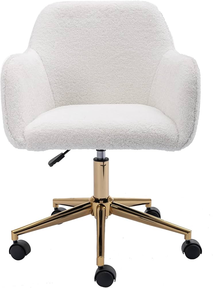 Henf Faux Fur Office Chair with Wheels, Home Office Swivel Chairs Desk Chair, Modern Tufted Chair... | Amazon (US)