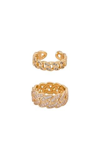 Ettika Embellished Ring Set in Gold from Revolve.com | Revolve Clothing (Global)