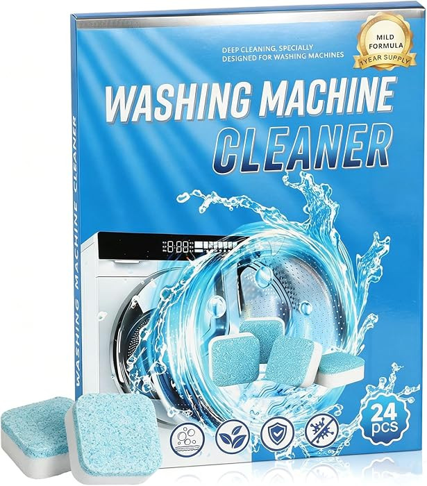 24 Washing Machine Cleaner Tablets, Descaler Odor Remover HE Washer | Amazon (US)
