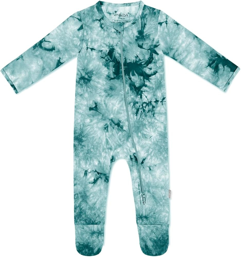 Jimonda Baby Girls Boys Bamboo Footed Pajamas outfits,2 Way Zipper Sleeper Pjs,Infant Tie-dye Rom... | Amazon (US)
