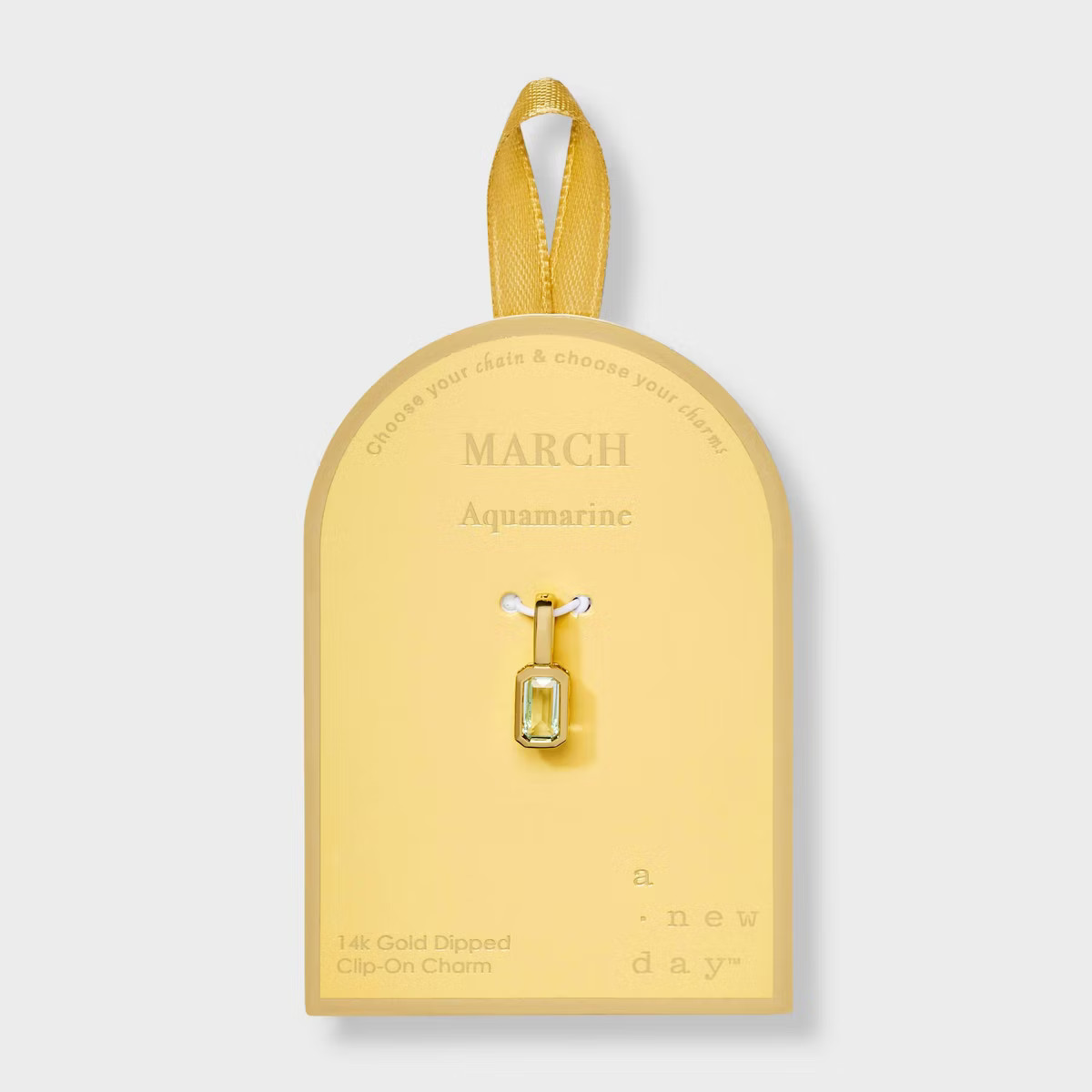 14K Gold Dipped Rectangle Birthstone Charm - A New Day™ | Target